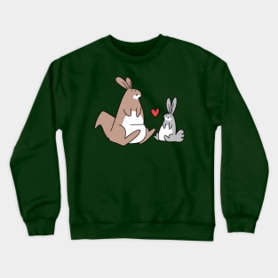 Kangaroo and Bunny Love Crewneck Sweatshirt